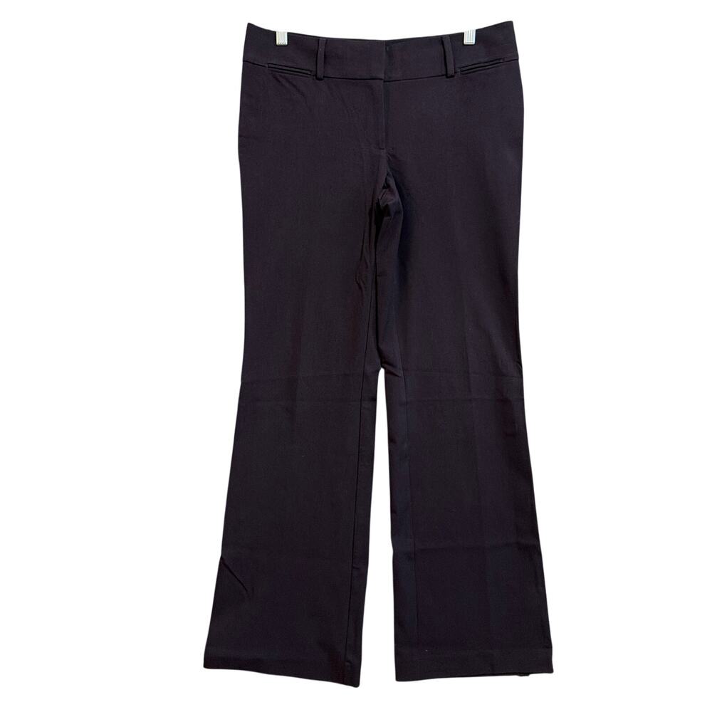 Ann Taylor LOFT Womens Pants Dark Plum Mid Rise Marisa Wide Leg Fit Stretch 6